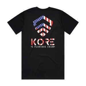 Kore Essentials Mens T-Shirt XL Black American Flag E Pluribus Unum AS Colour